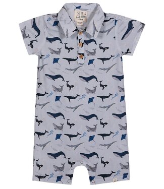 Me & Henry Blue Whale Romper