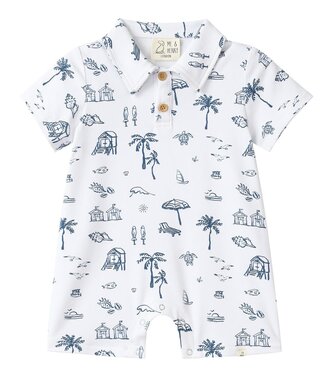 Me & Henry Beach Printed Romper