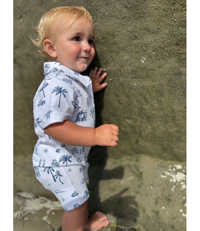 Me & Henry Beach Printed Romper