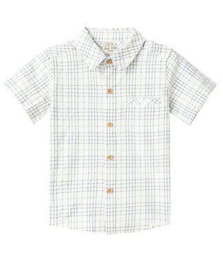 Me & Henry Chambray/Cream Plaid Woven Shirt