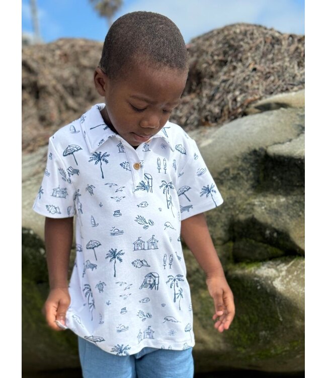 Me & Henry Beach Printed Polo