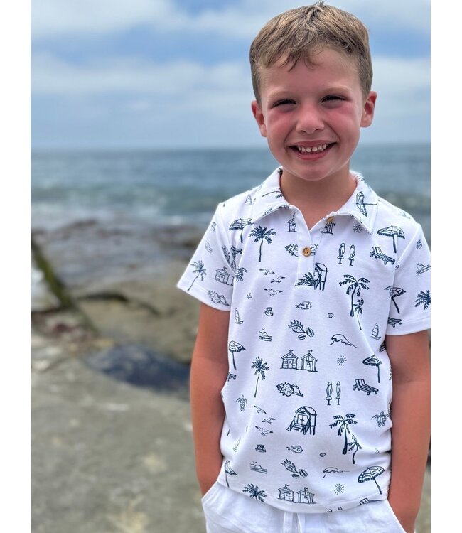 Me & Henry Beach Printed Polo