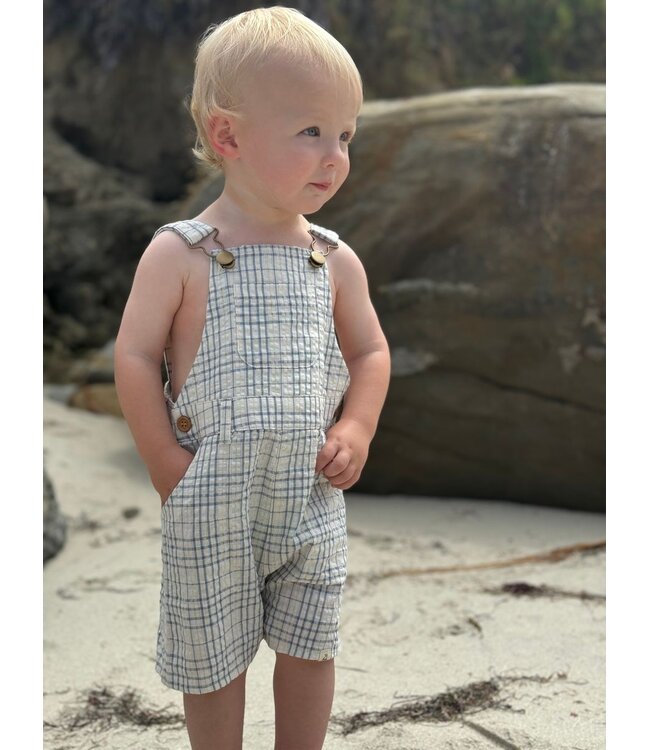 Me & Henry Chambray/Cream Woven Overalls