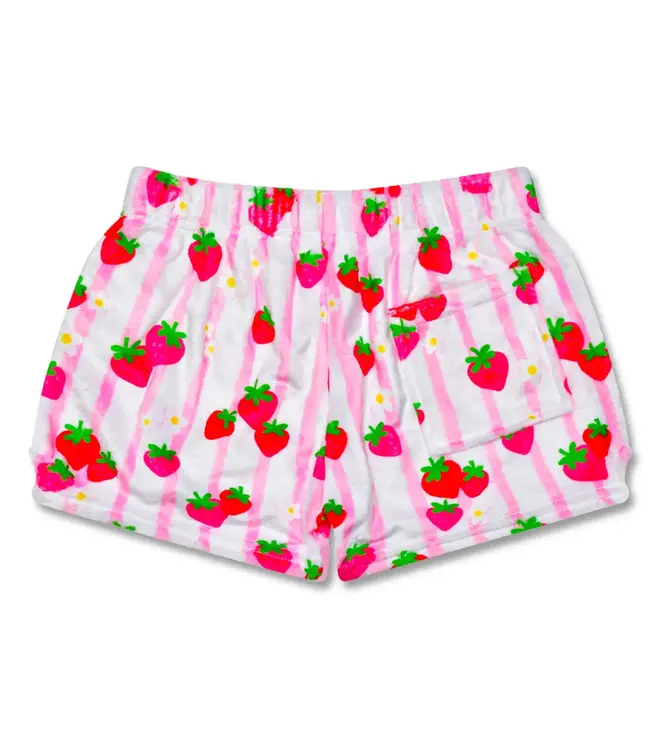 Iscream Strawberry Stripes Plush Shorts
