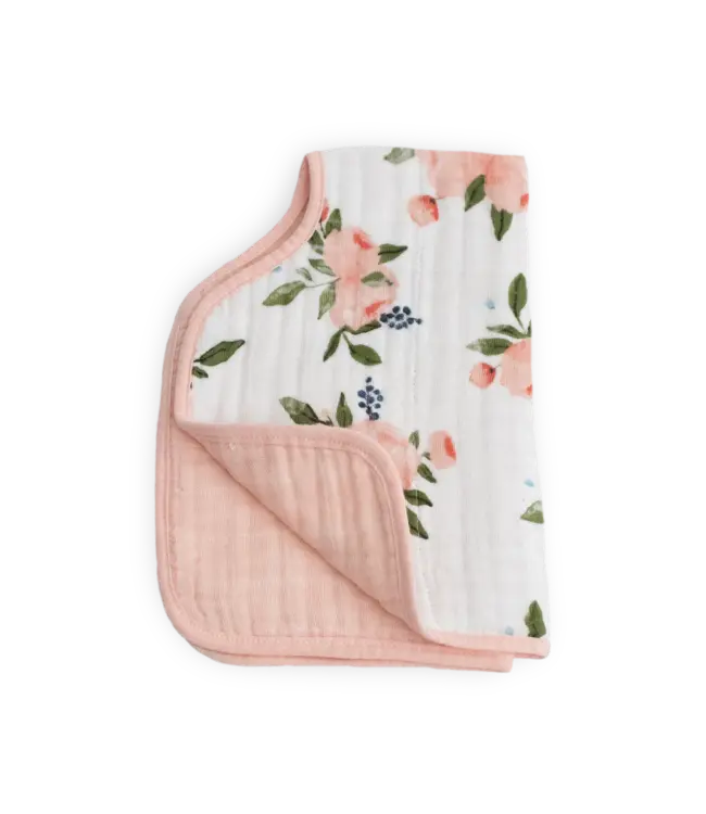 Cotton Muslin Burp Cloth Watercolor Roses