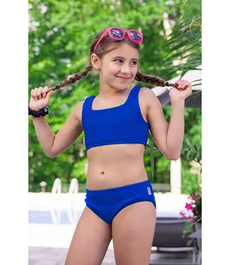 Limeapple Blue Fay Crinkle Tankini