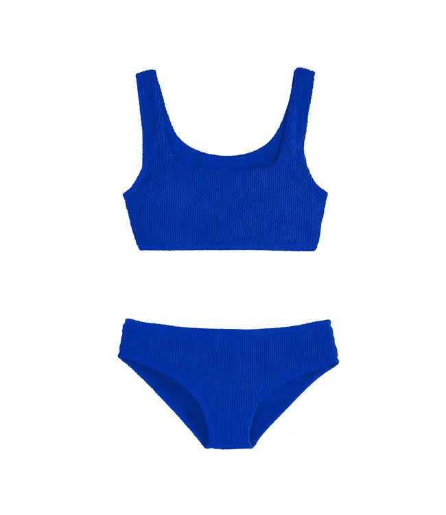 Limeapple Blue Fay Crinkle Tankini