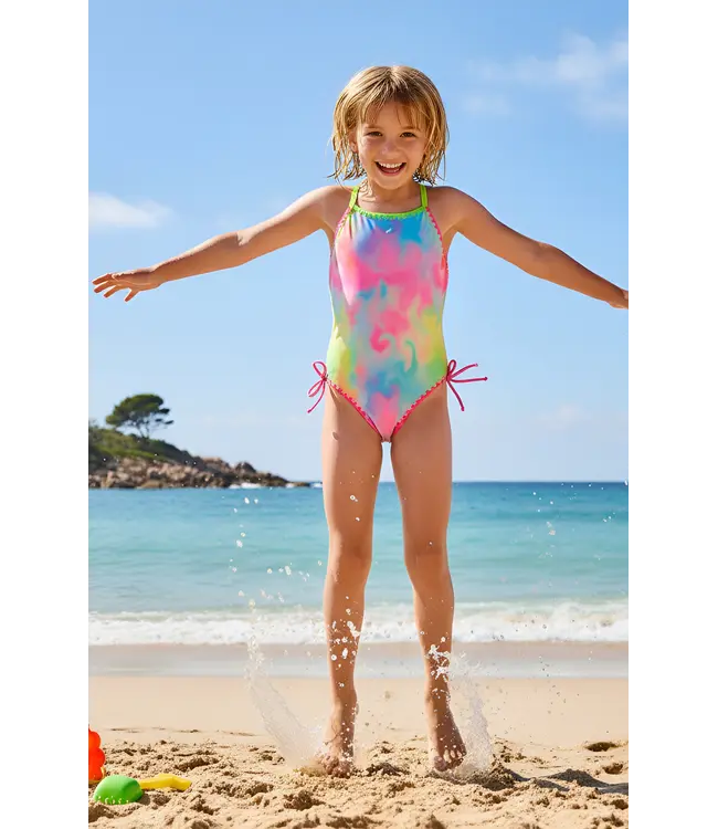 Limeapple Azura Marble Printed One Pc. Swimsuit