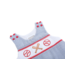 Lil Cactus Blue Seersucker Baseball Smocked Shortall