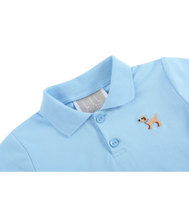 Lil Cactus Blue Puppy Golf Polo