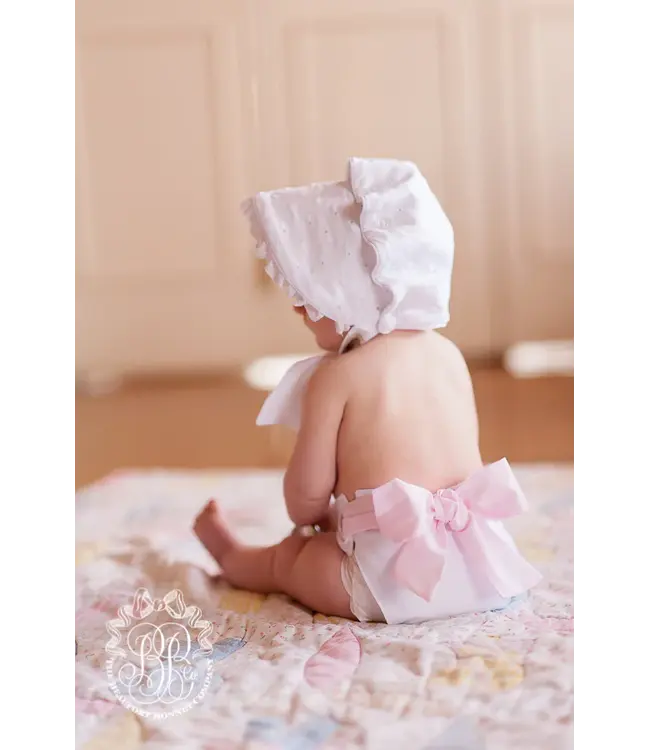 Beaufort Bonnet Worth Ave. White/Palm Beach Pink Baby Bow Bloomer