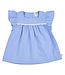 Shell Blue Poplin Frill S/S Top