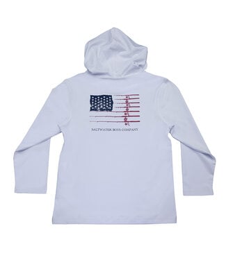 Saltwater Boys Co. White Flag Performance Hoodie