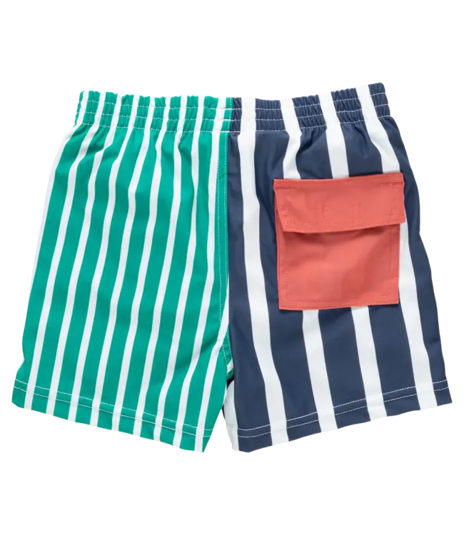Pink Chicken Multi Stripe Baby Boys Swim Trunks
