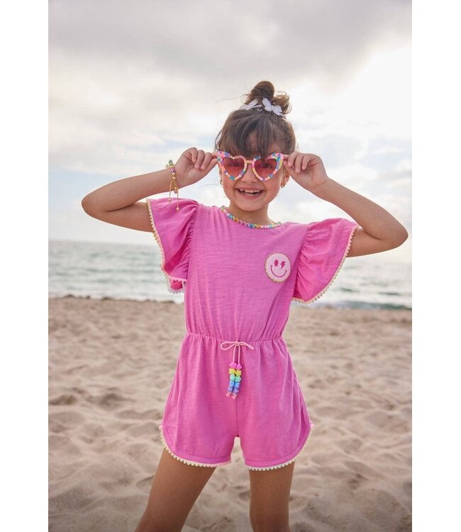 Lola & the Boys Pink Gem Emoji Romper