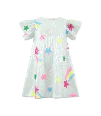 Lola & the Boys Rainbow Shooting Star Sequin Dress