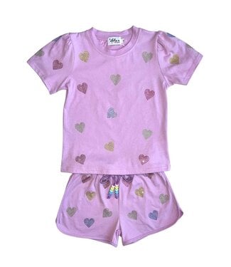 Lola & the Boys Crystal Hearts Short Set