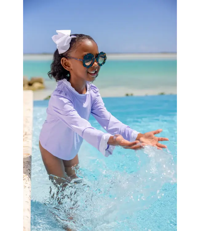 Beaufort Bonnet Lauderdale Lavender/White Winnie's Wave Spotter Swim-UPF