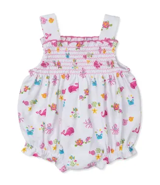 Kissy Kissy Pink Ocean Antics Smocked Bubble