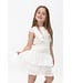 Ivory/Gold Ruffle Top Smocked Waist Dress with Tiers