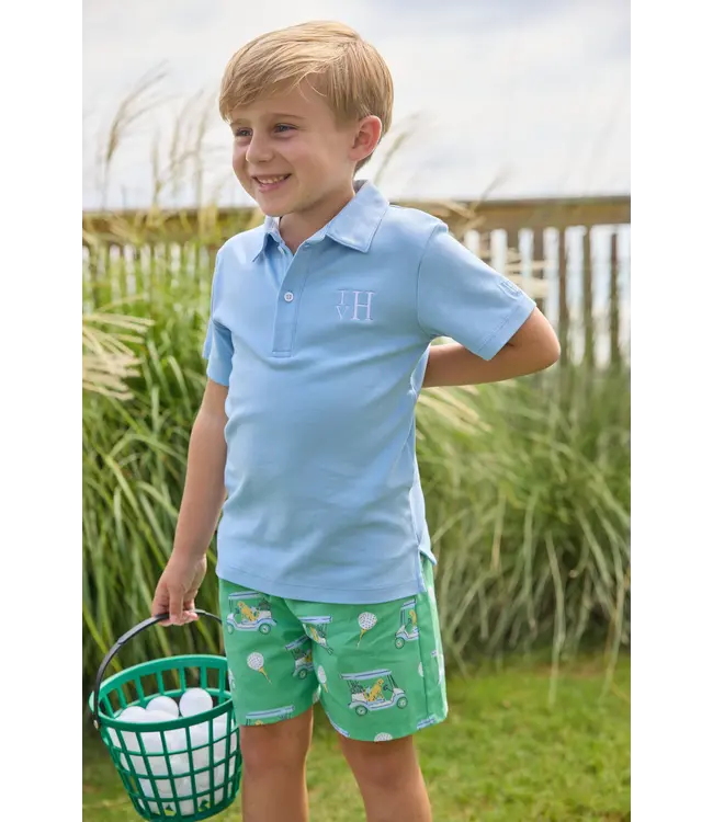 Little English Light Blue  S/S Polo