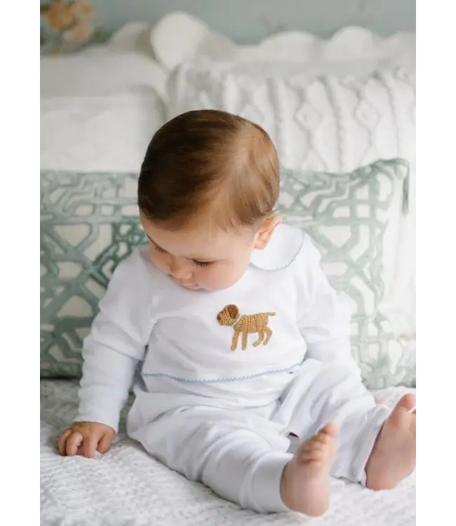 Little English Boy Lab Crochet Playsuit