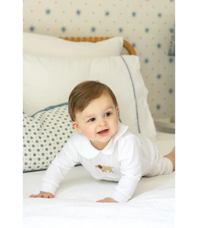 Little English Boy Lab Crochet Playsuit