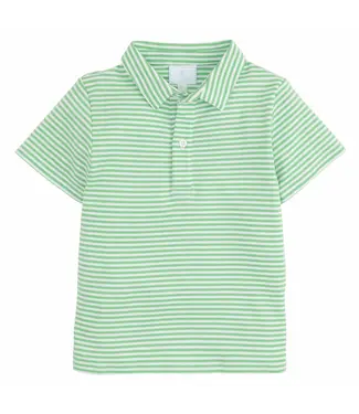 Little English Green Stripe S/S Polo