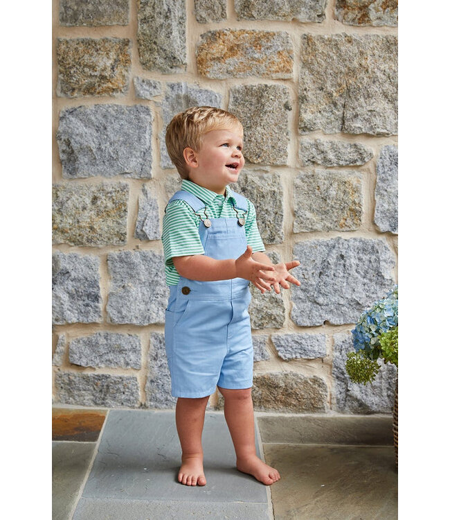 Little English Green Stripe S/S Polo