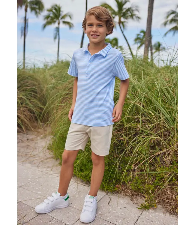 Little English Light Blue Stripe S/S Polo