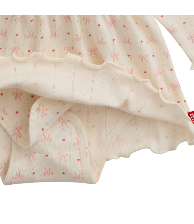 Magnificent Baby Heart & Bow Pointelle Bodysuit Dress