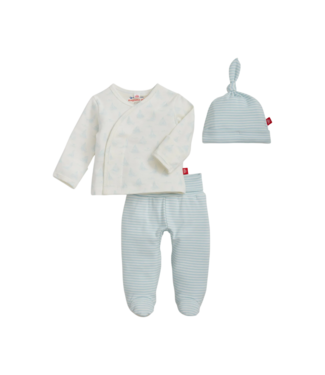 Magnificent Baby Tiny Tides Blue Organic Cotton Kimono Set