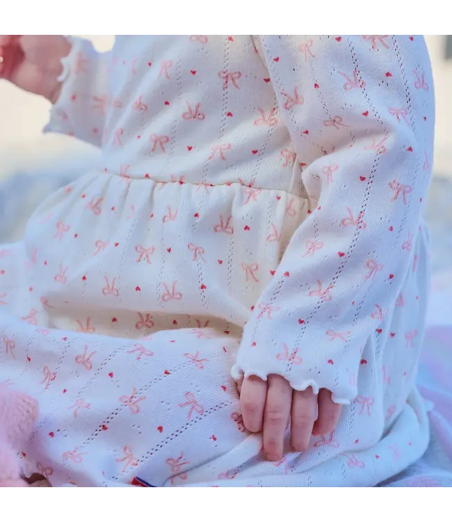 Magnetic Me Heart & Bow Pointelle Bodysuit Dress