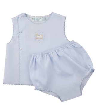 Feltman Brothers Boys Blue Rocking Horse Diaper Set