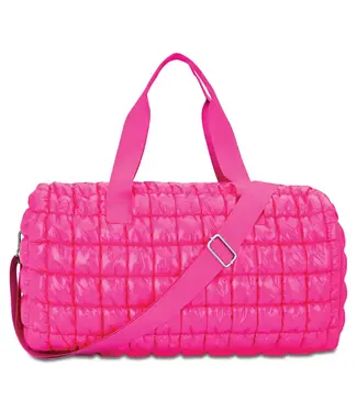 Iscream Hot Pink Shiny Puffer Duffel Bag