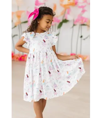 Mila & Rose Fairy Princess Flutter Sleeve Twirl Dress