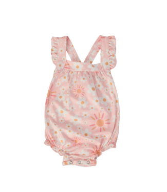 Mila & Rose Sweet & Sunny Ruffle Cross Back Romper