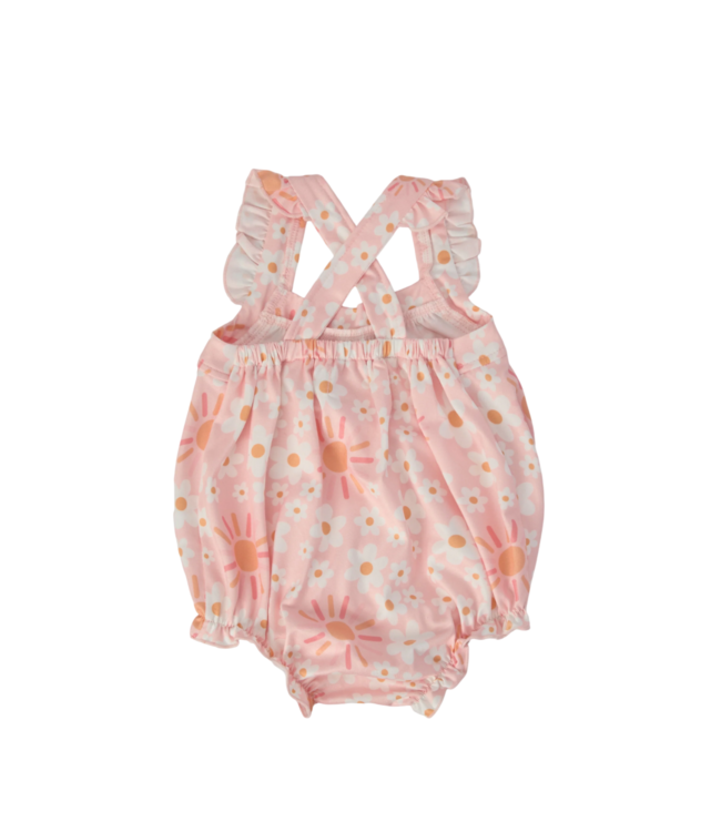 Mila & Rose Sweet & Sunny Ruffle Cross Back Romper