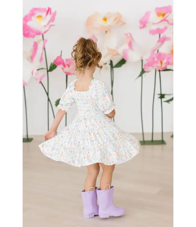 Mila & Rose Hoppy Easter Smocked Ruffle Dress