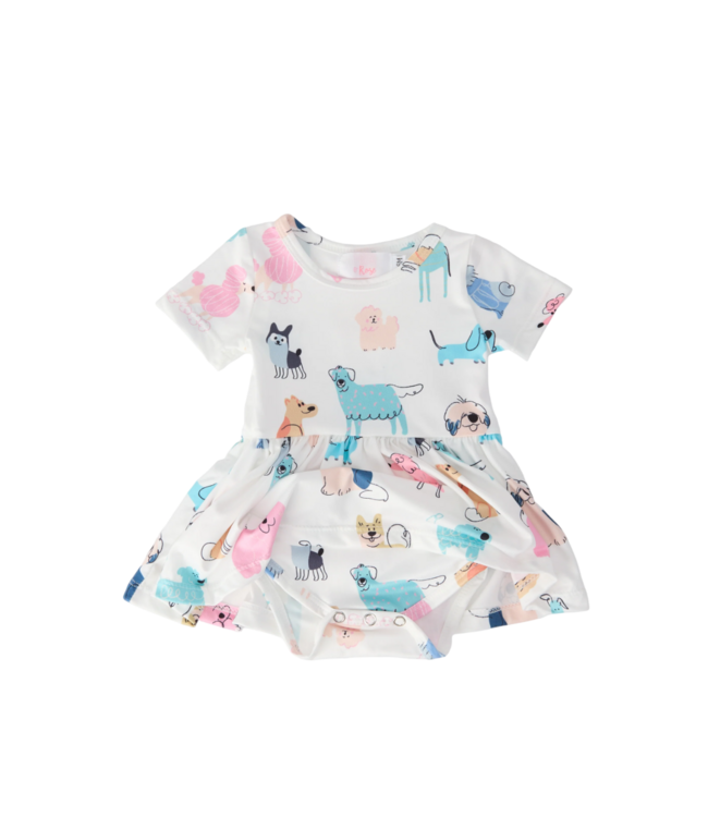 Mila & Rose Puppy Pals S/S Twirl Bodysuit