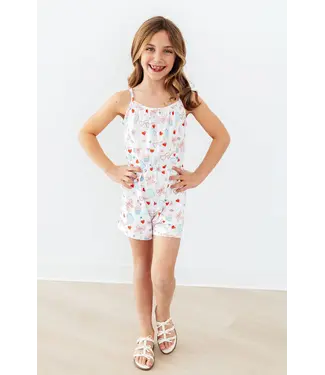 Mila & Rose Red, White & Sweet Strappy Play Romper
