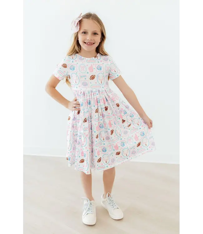 Mila & Rose Game Day Girlie S/S Pocket Twirl Dress