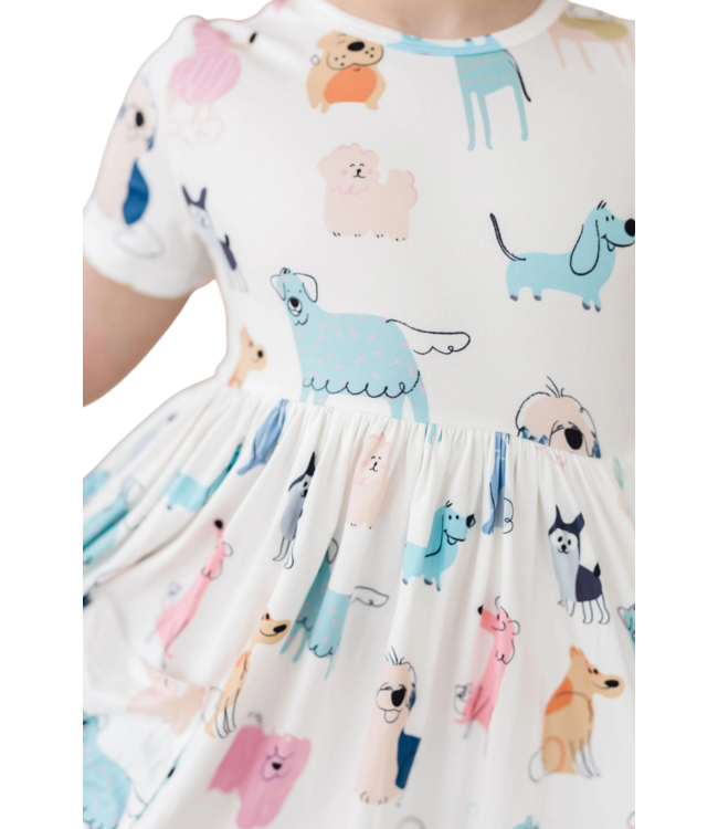 Mila & Rose Puppy Pals S/S Pocket Twirl Dress