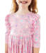 Little Bow Peeps 3/4 Sleeve Ruffle Twirl Dress