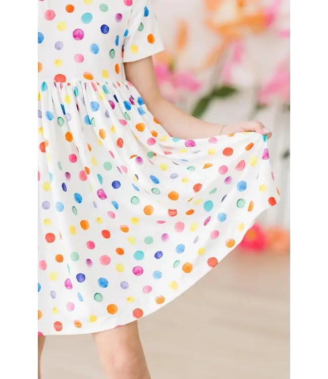 Mila & Rose Colorful Dots S/S Pocket Twirl Dress