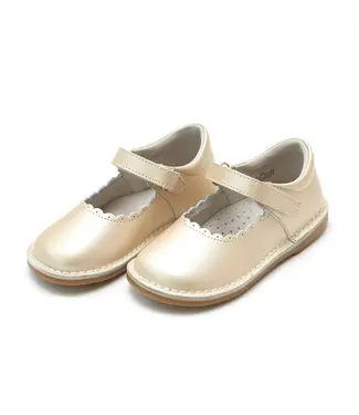 L'amour Shoes Caitlin Champagne Scalloped Mary Jane