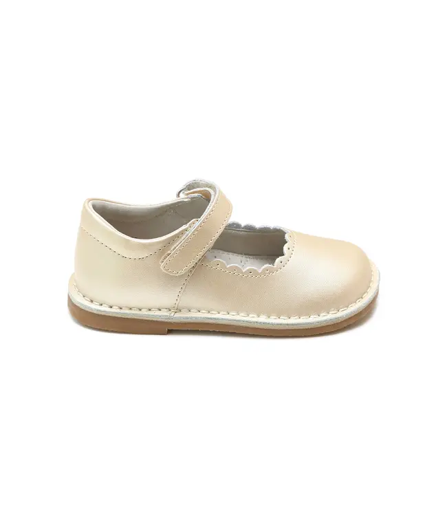 L'amour Shoes Caitlin Champagne Scalloped Mary Jane