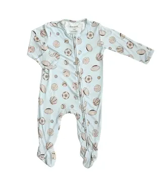 dear perli Baby Ballers Zip Footie