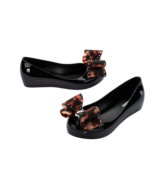 Mini Melissa Mini Melissa Ultragirl Classic Bow Black/Tortoise Shell Shoe