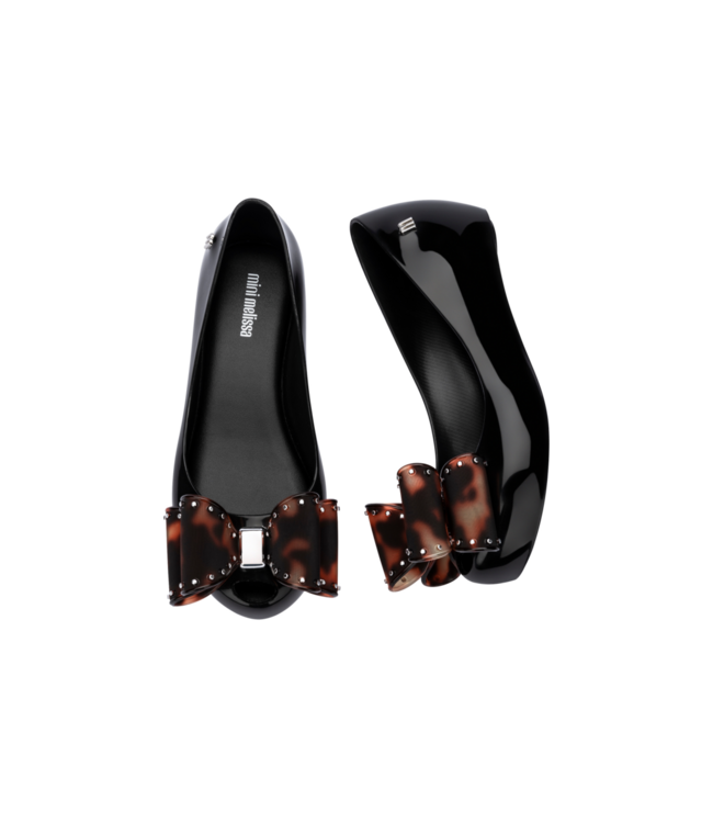 Mini Melissa Mini Melissa Ultragirl Classic Bow Black/Tortoise Shell Shoe